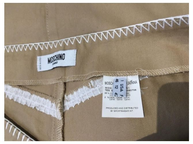 Falda de algodón Moschino Jeans beige Crema - vista 5