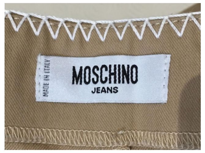 Falda de algodón Moschino Jeans beige Crema - vista 6