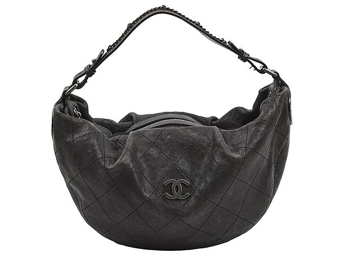 Borsa a tracolla Chanel in pelle grigio scuro Grigio antracite - vista 6
