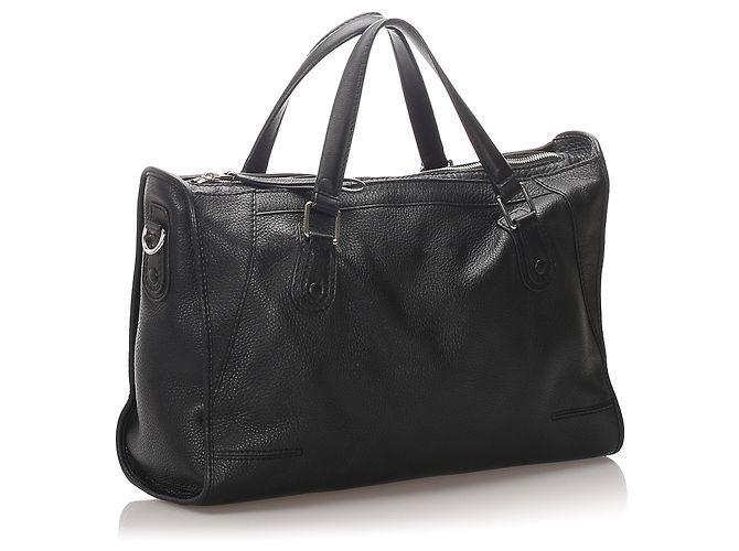 Borsa da viaggio in pelle nera Delvaux - vista 2