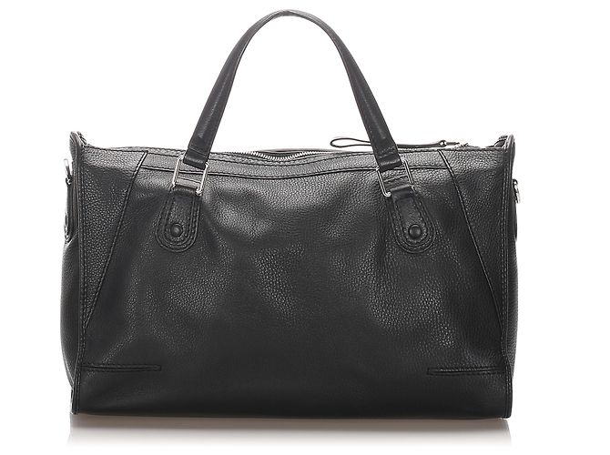 Borsa da viaggio in pelle nera Delvaux - vista 3
