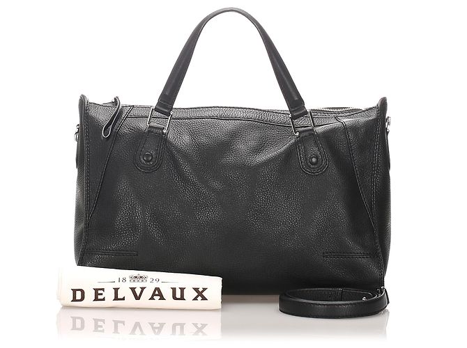 Borsa da viaggio in pelle nera Delvaux - vista 9