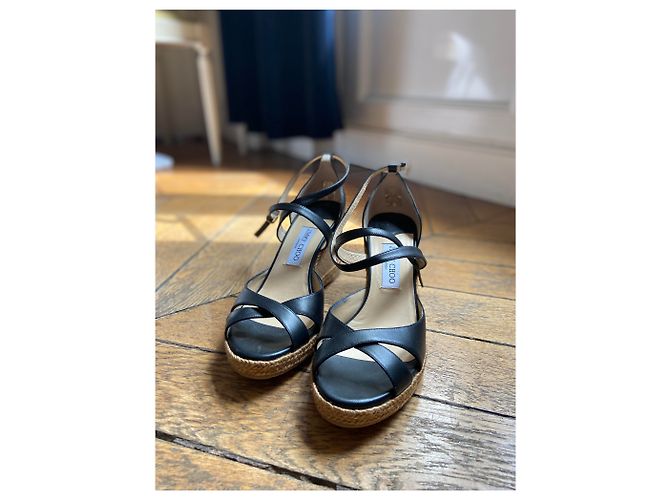 Sandali con zeppa Jimmy Choo in pelle nera Nero - vista 10