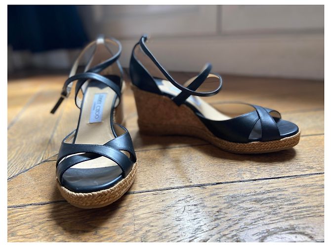 Sandali con zeppa Jimmy Choo in pelle nera Nero - vista 11