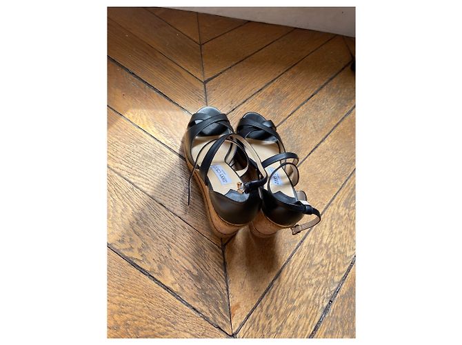 Sandali con zeppa Jimmy Choo in pelle nera Nero - vista 2