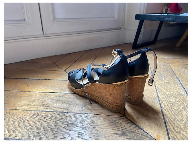 Sandali con zeppa Jimmy Choo in pelle nera Nero - vista 3
