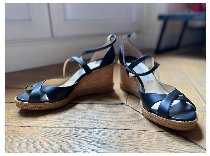 Sandali con zeppa Jimmy Choo in pelle nera Nero - vista 5