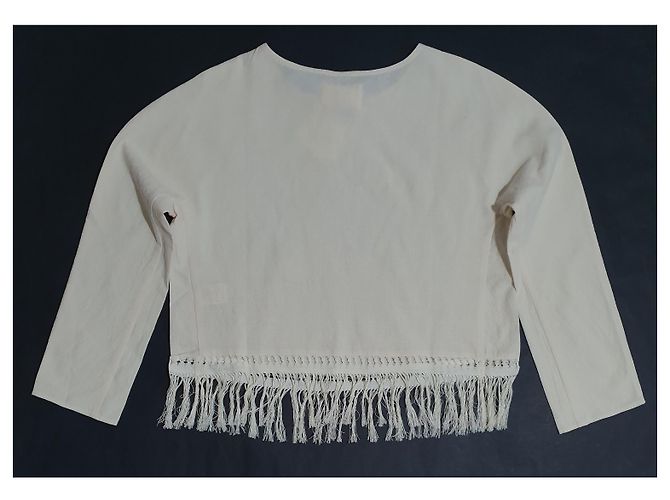 Blusa Nanushka in cotone beige con nappine - vista 3