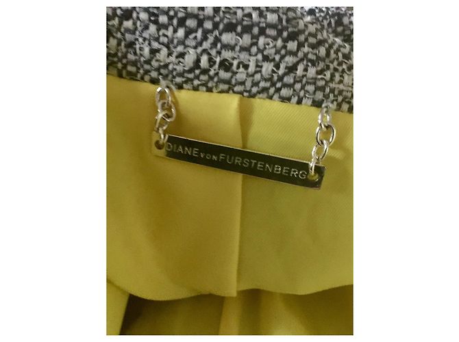 Diane Von Furstenberg DvF Vincent Tweet Jacke Schwarz Weiß - Ansicht 4