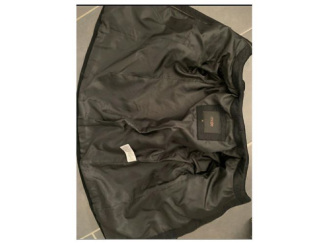 Maje Jacke aus Wolle Kaschmir und Lammleder Schwarz Größe 36 - Ansicht 2