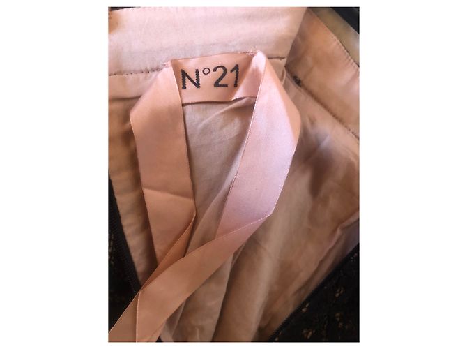 Falda lápiz de encaje negro No 21 Beige - vista 3