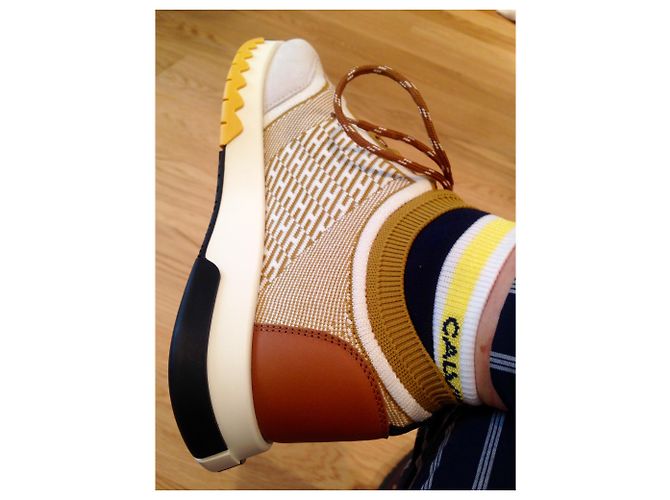 Sneakers Hermès ADDICT in pelle di capra multicolore 37 - vista 8