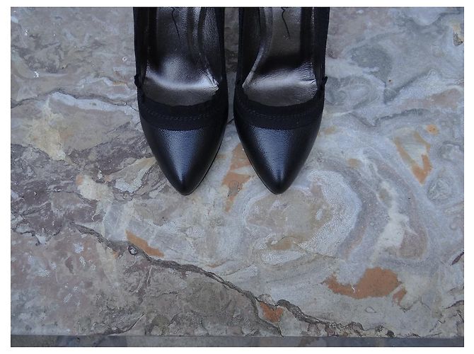 Décolleté Lanvin in pelle martellata nera 37.5 FR Nero - vista 2