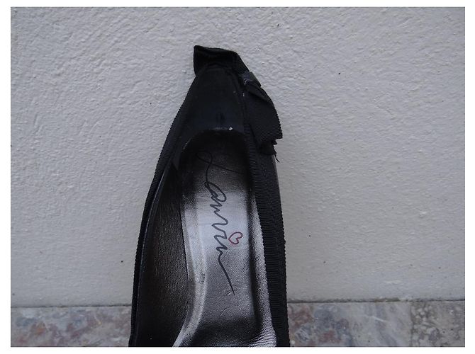 Décolleté Lanvin in pelle martellata nera 37.5 FR Nero - vista 3
