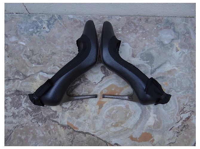 Décolleté Lanvin in pelle martellata nera 37.5 FR Nero - vista 4