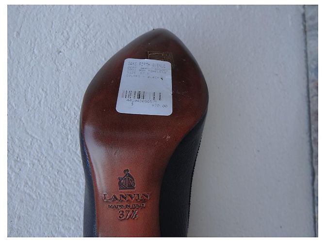 Décolleté Lanvin in pelle martellata nera 37.5 FR Nero - vista 8