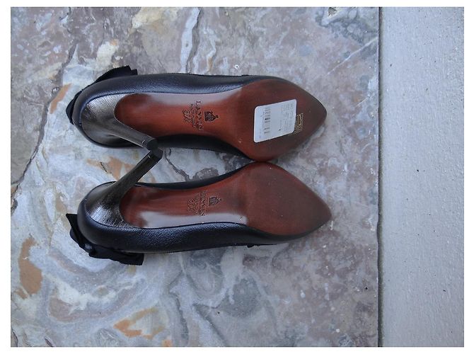 Décolleté Lanvin in pelle martellata nera 37.5 FR Nero - vista 9