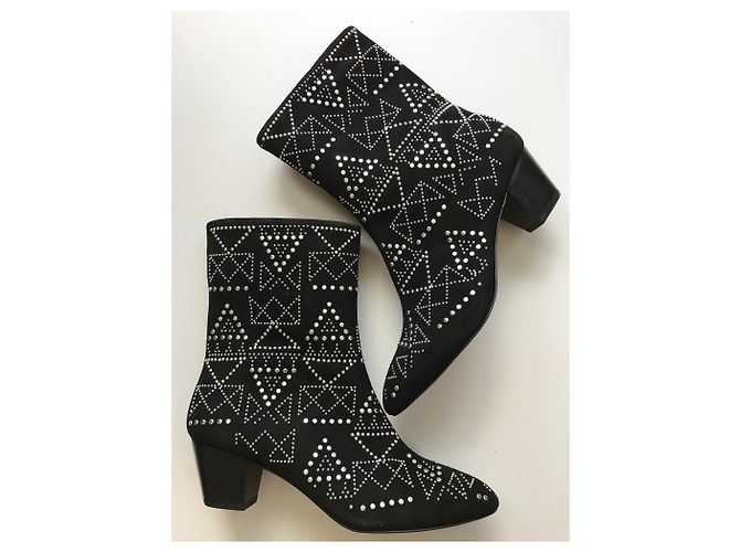 Rebecca Minkoff Stivali con borchie argento scamosciato nero - vista 15