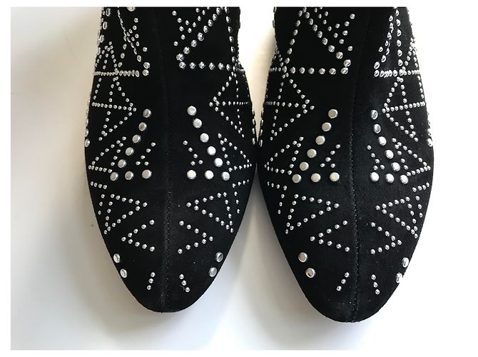 Rebecca Minkoff Stivali con borchie argento scamosciato nero - vista 16