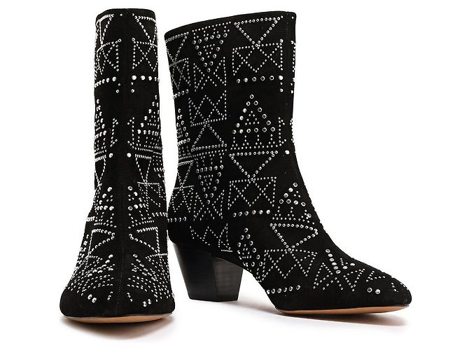 Rebecca Minkoff Stivali con borchie argento scamosciato nero - vista 2