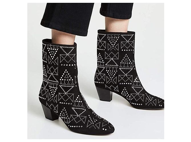 Rebecca Minkoff Stivali con borchie argento scamosciato nero - vista 3