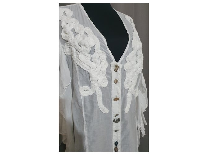 Camicia bianca Elisa Cavaletti in seta e cotone Bianco - vista 3