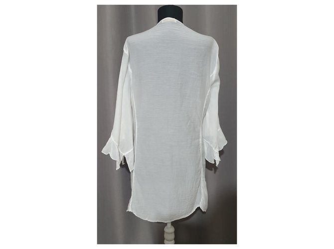 Camicia bianca Elisa Cavaletti in seta e cotone Bianco - vista 4