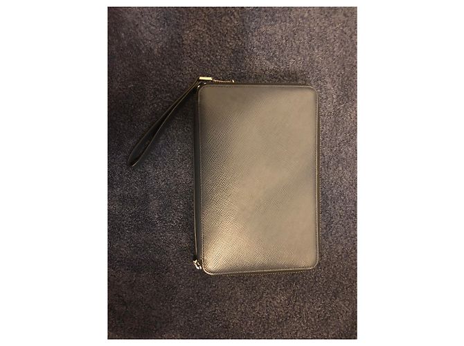 Pochette Michael Kors in pelle blu scuro - vista 2