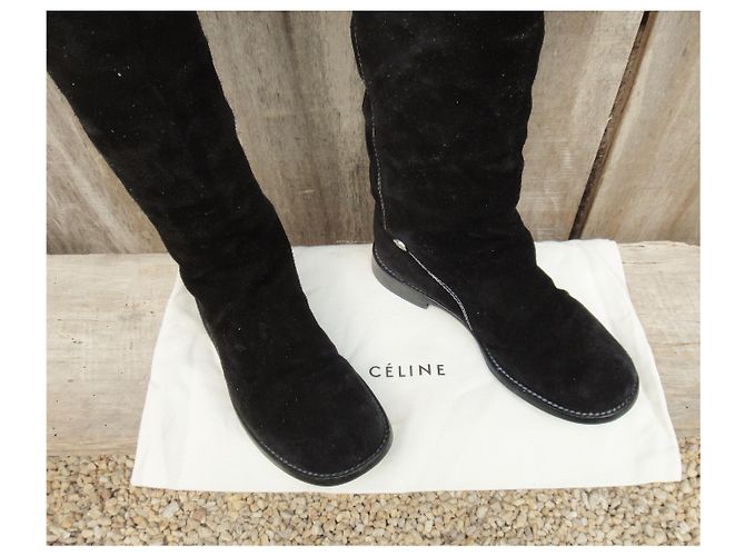 Botas Céline de ante negro 36,5 - vista 8