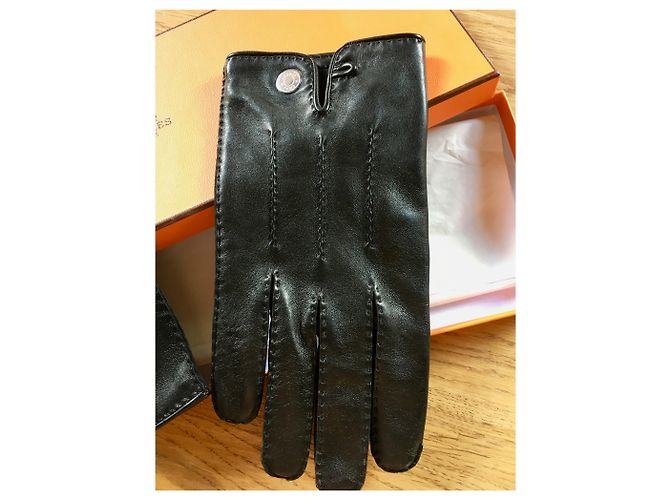 Guanti Hermès cucinati neri Nero - vista 2