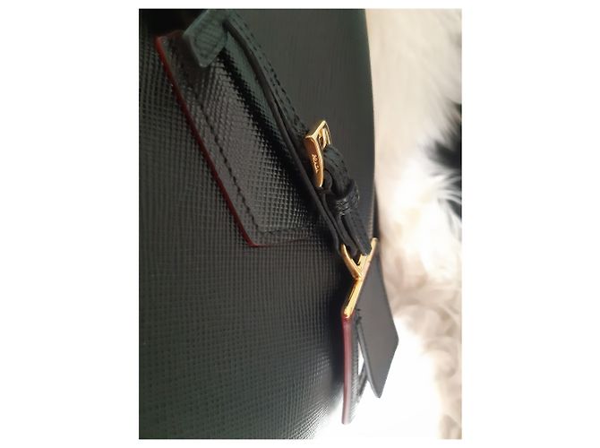 Double Borsa tote Prada in pelle saffiano nera Nero - vista 4