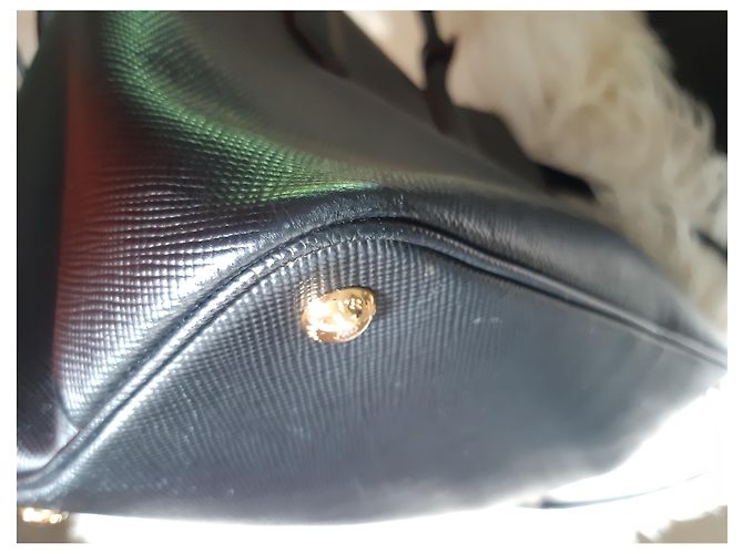 Double Borsa tote Prada in pelle saffiano nera Nero - vista 6