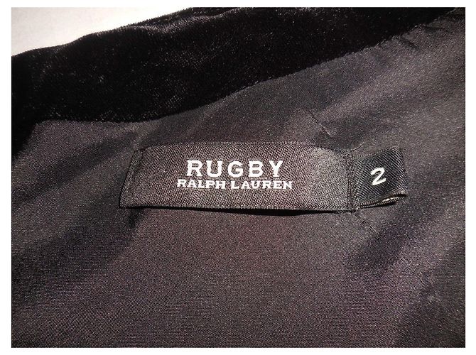 Polo Ralph Lauren Samt- und Spitzenkleid Schwarz - Ansicht 6