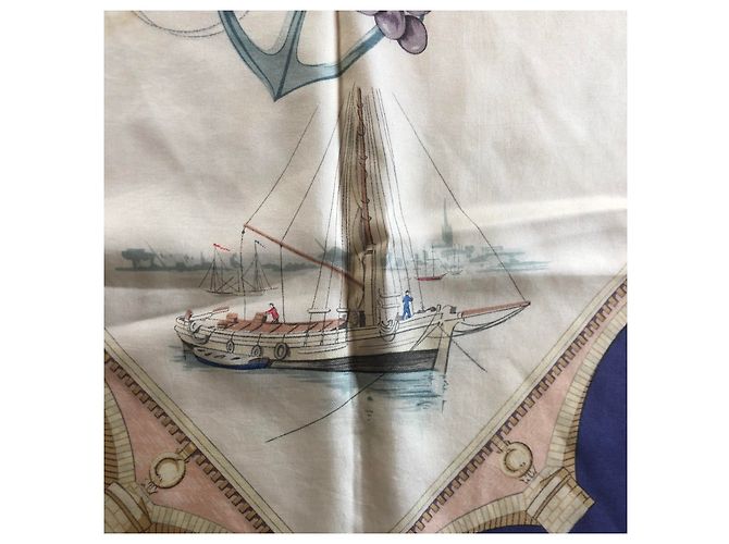 Hermès Bordeaux Portes Océane Aus weiß Dunkelbraun Marineblau - Ansicht 3