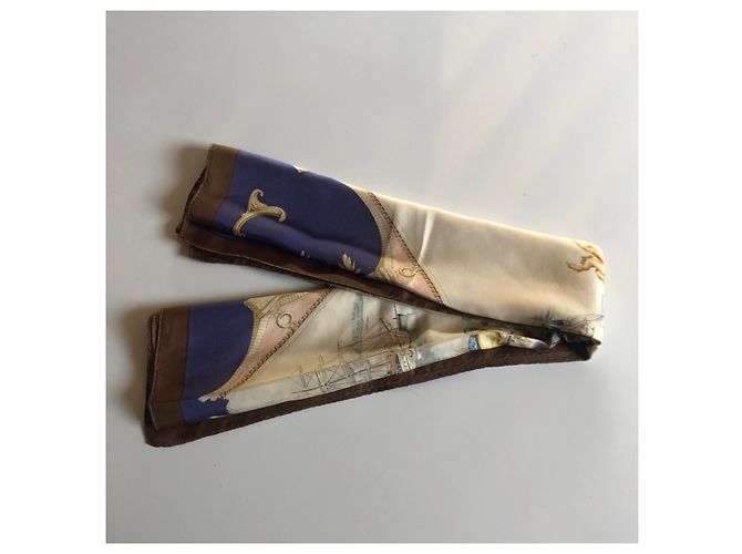 Hermès Bordeaux Portes Océane Aus weiß Dunkelbraun Marineblau - Ansicht 9