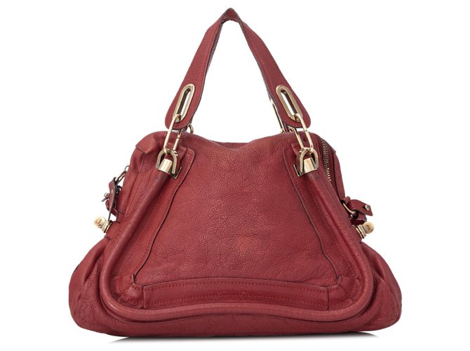 Chloé Chloe Red Medium Paraty Leather Satchel Pony-style calfskin ref ...