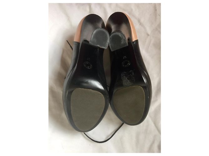 Stivaletti stringati Dries Van Noten in pelle nero e carne 37 - vista 3