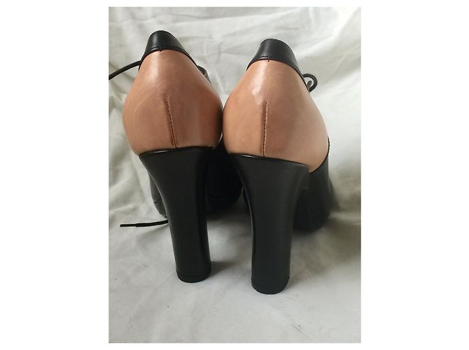 Stivaletti stringati Dries Van Noten in pelle nero e carne 37 - vista 6