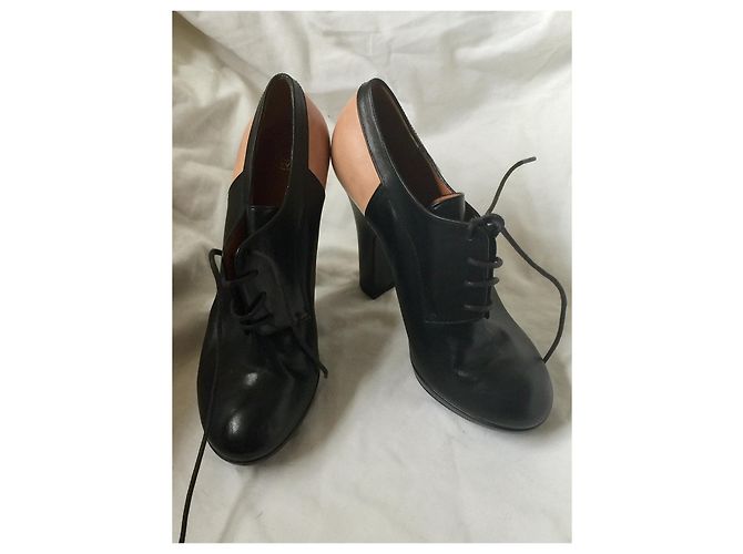 Stivaletti stringati Dries Van Noten in pelle nero e carne 37 - vista 8