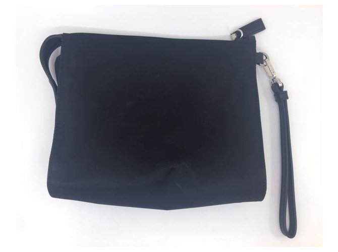 Prada Clutch aus Leder und Polyamid Schwarz - Ansicht 4