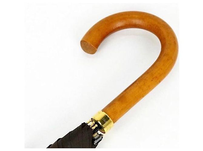 Louis Vuitton Seltener Vintage Monogram Wanderschirm mit Holzgriff Braun - Ansicht 4