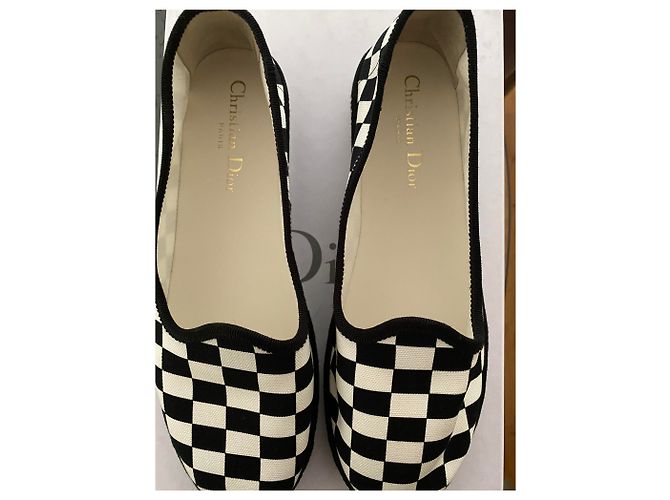 Christian Dior Espadrilles Schwarz Weiß Stoff - Ansicht 3