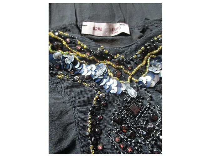 Autre Marque orna farho - Top Seidenschmuck, Taille 40. Schwarz - Ansicht 4