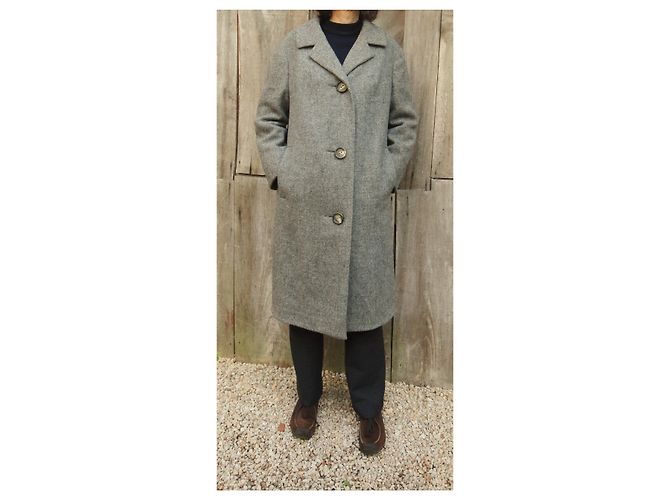 Autre Marque cappotto vintage in Harris Tweed t 38 Grigio - vista 6