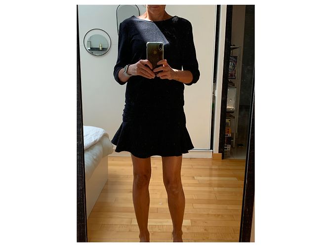 Abito corto con balze Ba&Sh blu navy - vista 6