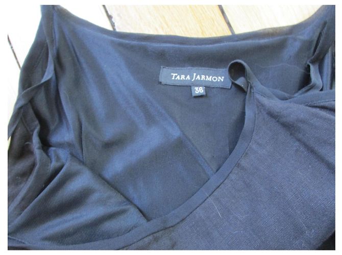 Tara Jarmon Schwarzes Leinenkleid, 36. - Ansicht 2