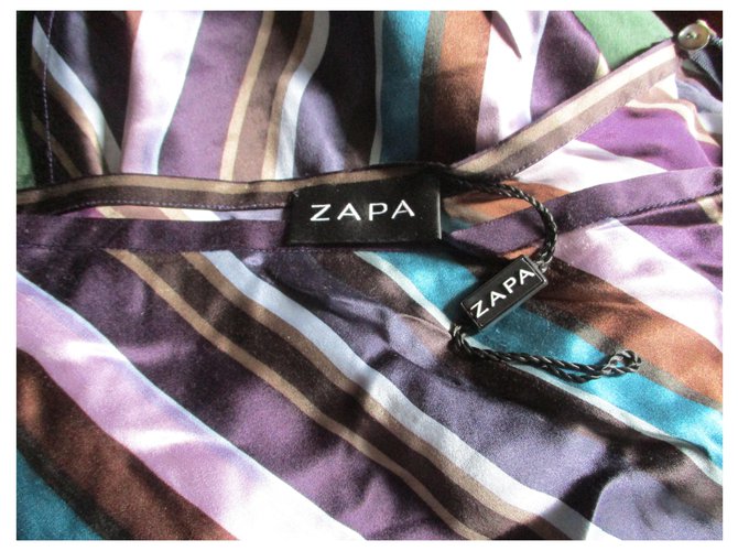 Zapa Falda midi de seda, taille 38. Multicolor - vista 2