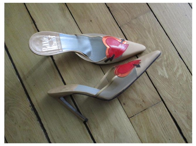 Rodolphe Menudier Sabot in pelle e tule, 38,5IT. Beige - vista 2