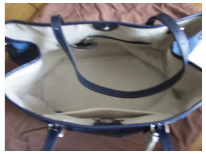Borsa tote Céline in lino rivestito blu - vista 4
