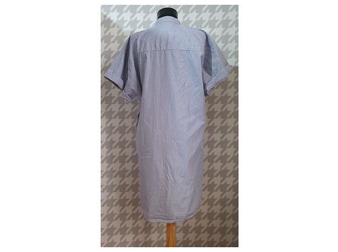Abito camicia a righe blu e bianco in cotone Apc - vista 3